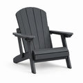 Adirondack Gartenstuhl 83×80×98 cm Kunststoff Schwarz mit breiten Armlehnen