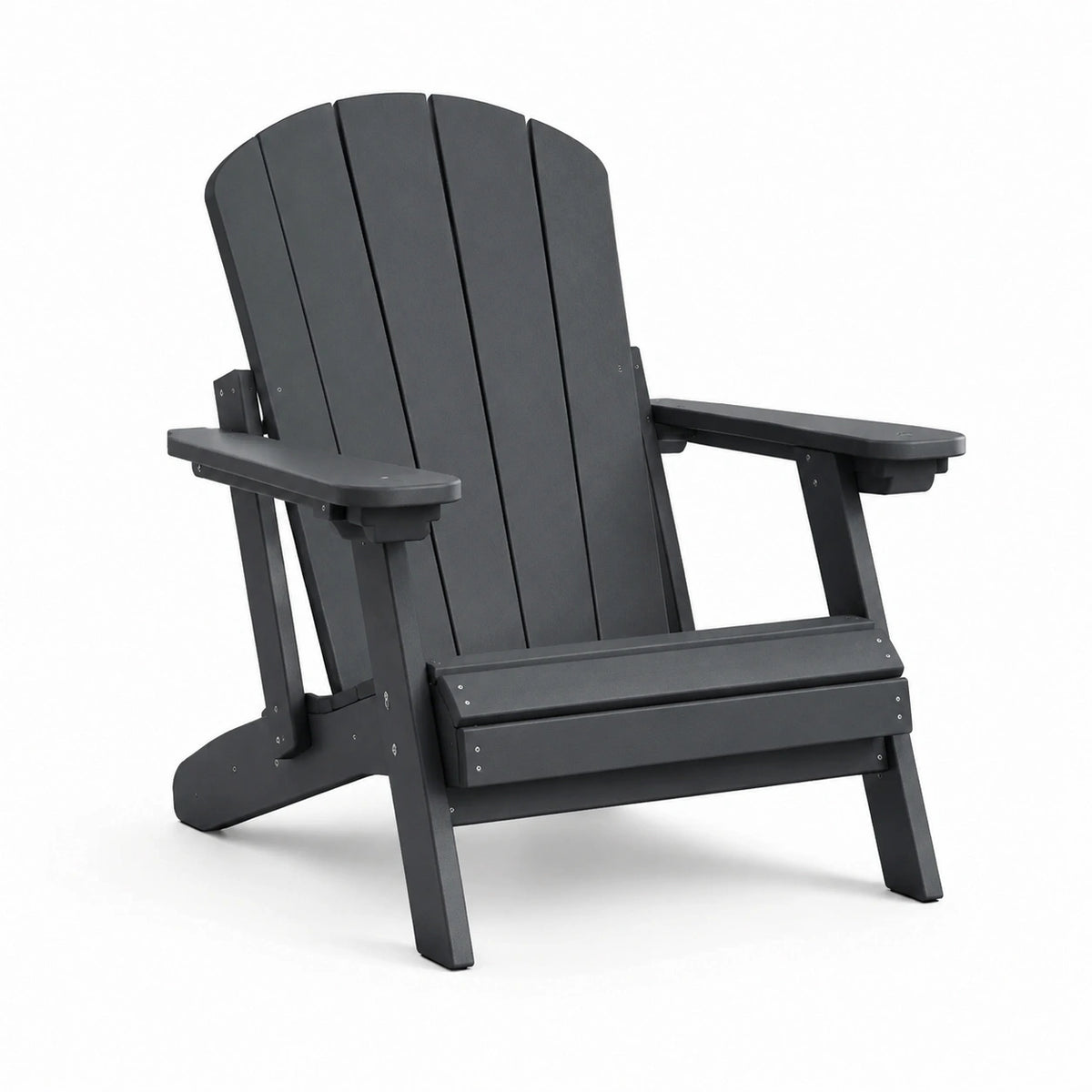Adirondack Gartenstuhl 83×80×98 cm Kunststoff Schwarz mit breiten Armlehnen