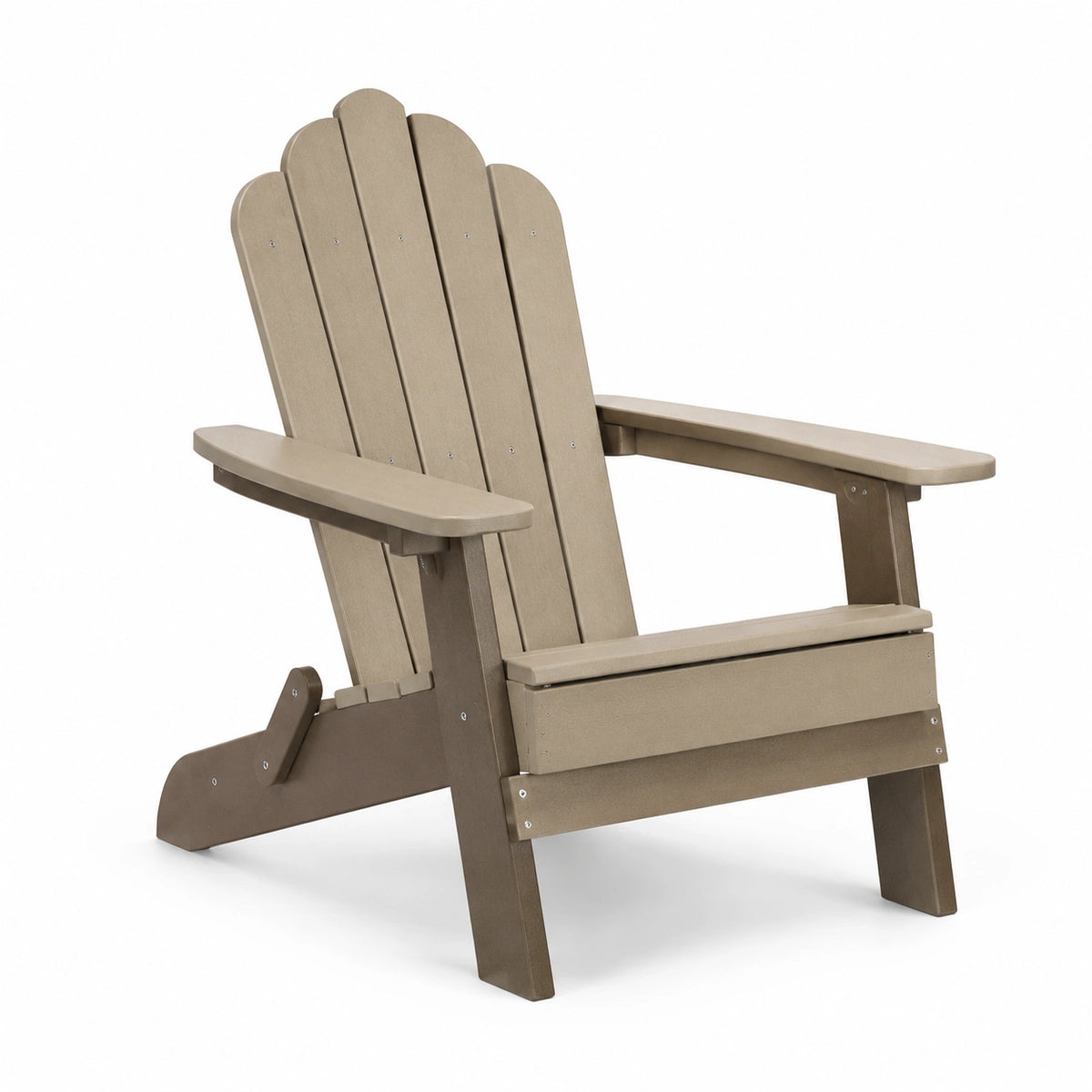 Adirondack-Gartenstuhl 80×76×98 cm Kunststoff Taupe mit hoher Rückenlehne
