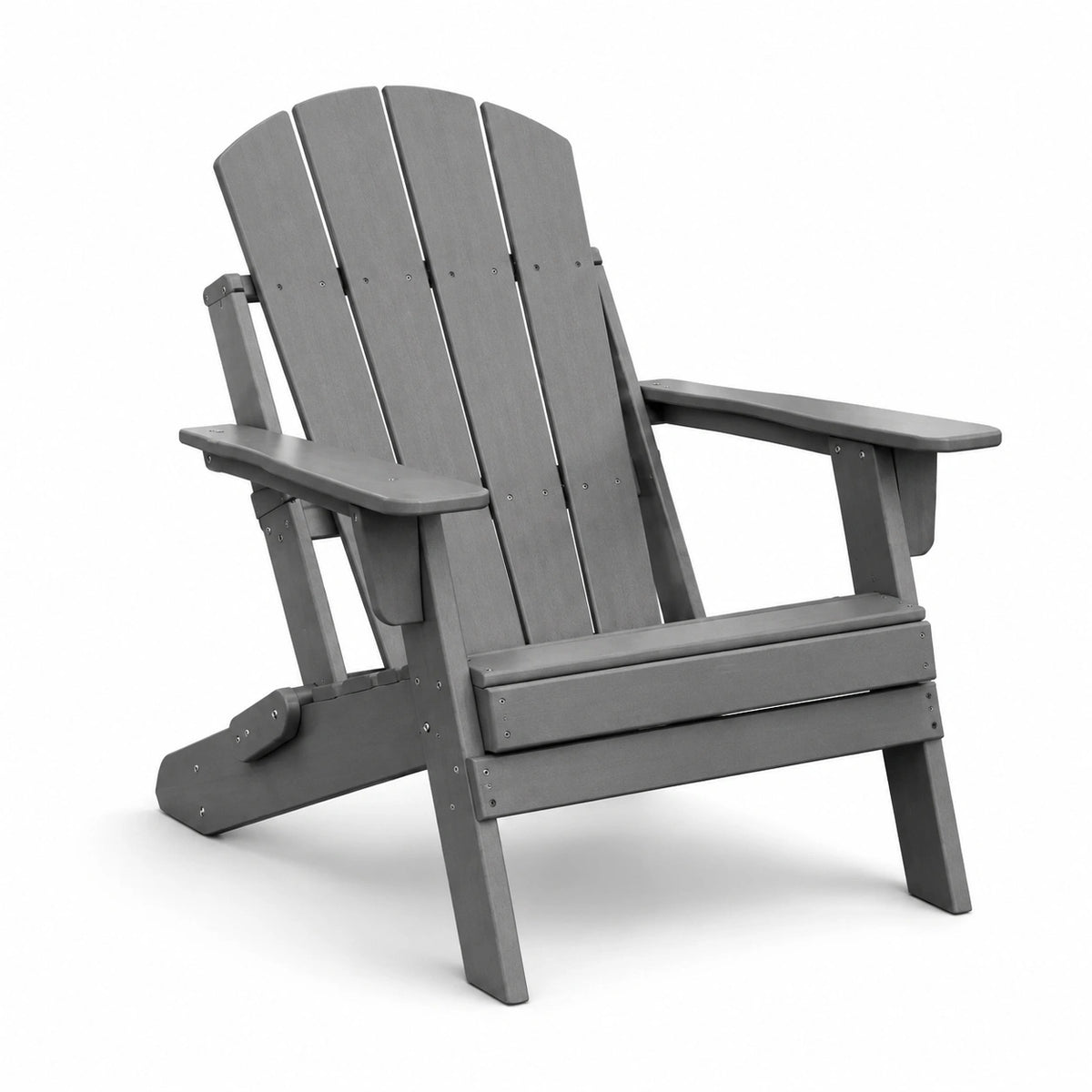 Adirondackstuhl 83×79×98 cm aus Kunststoff grau für Garten mit breiten Armlehnen