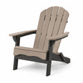 Adirondack Gartenstuhl 80×86×98 cm Kunststoff Taupe Schwarz mit Armlehnen