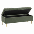 Aufbewahrungsbank 120×45×45 cm Samt Grün mit Stauraum und Klappdeckel