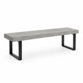Sitzbank 160×40×45 cm in Betonoptik Grau mit Stahlgestell Schwarz - Industrial