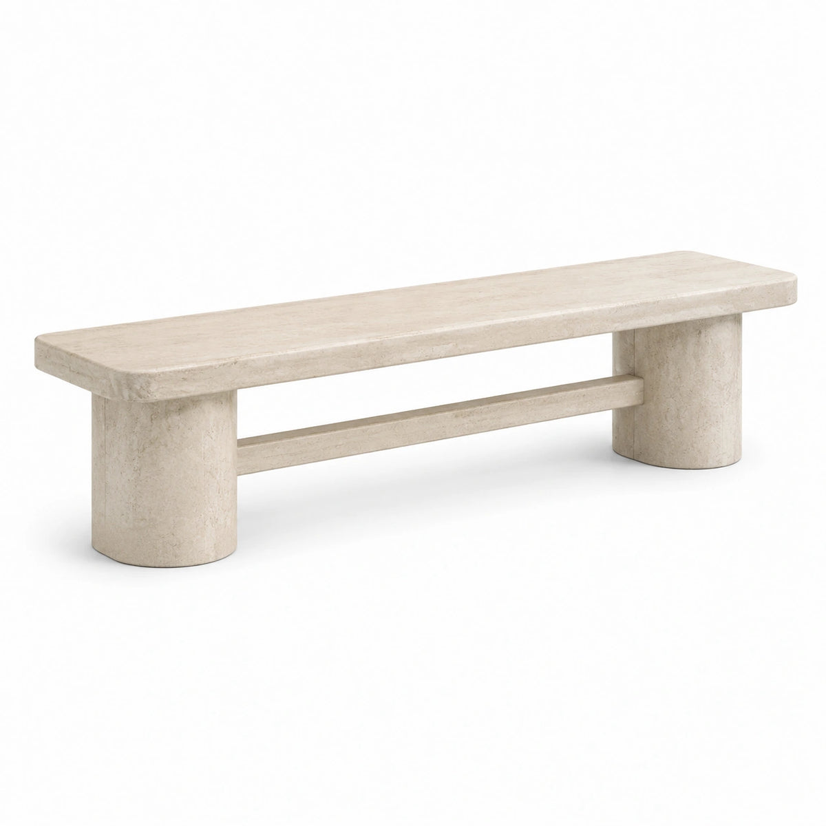 Sitzbank 140×40×45 cm aus Naturstein Beige für den Essbereich - modernes Design
